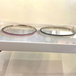 Swarovski NWOT tennis stretch anklets - 2, pink and black diamond
